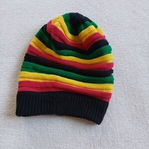 rasta hat ♡ jamaica bob marley reggae boho festival beach bum slouch knit beanie